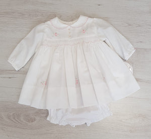 Sarah Louise fully lined smocked dress with matching pants