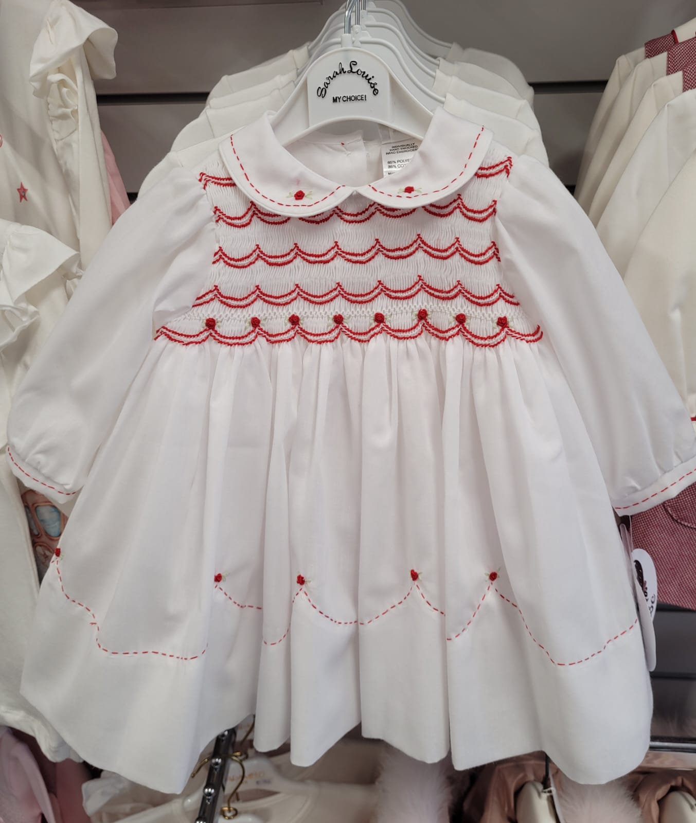 Sarah Louise white/red smock dress – Petite boutique children's wear