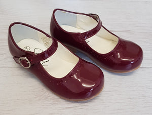 Burgundy patent shoes