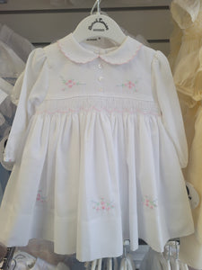 Sarah Louise fully lined smocked dress with matching pants