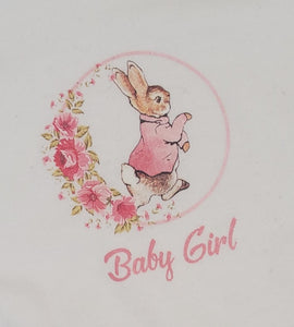Rabbit baby girl bib
