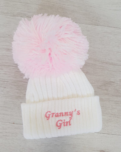Granny’s girl pompom hat