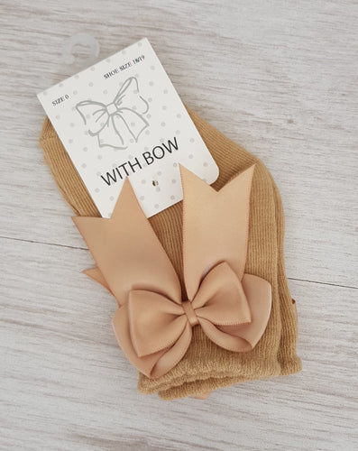 Camel ankle bow socks