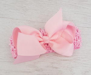 Baby pink hair bow