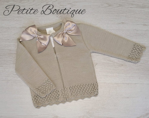 Spanish camel bow cardigan