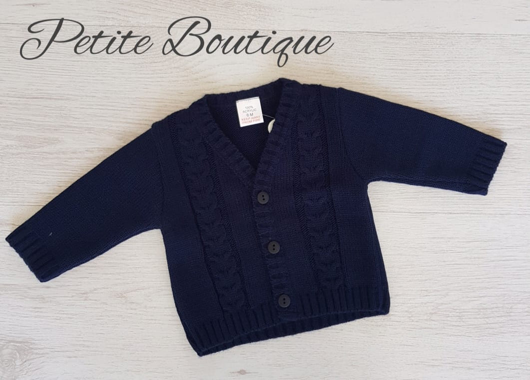 Spanish navy cable knit cardigan