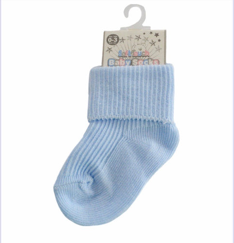 Blue plain ankle socks