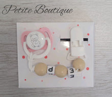 Load image into Gallery viewer, Spanish dolls white/pink dummy &amp; dummy clip