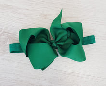 Load image into Gallery viewer, Dark green hair bow