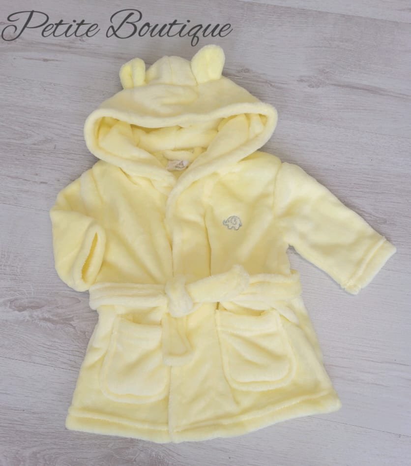 Lemon soft fleece dressing gown