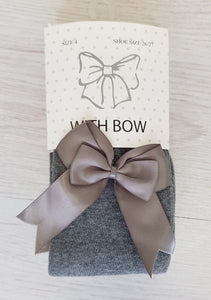 Grey bow tights