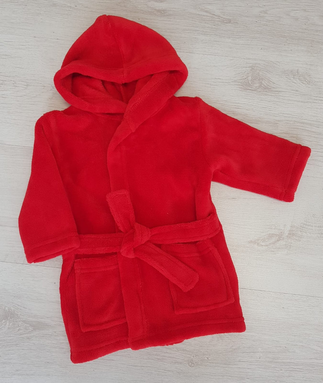 Soft fleece red dressing gown