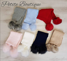 Load image into Gallery viewer, Faux fur pompom scarfs