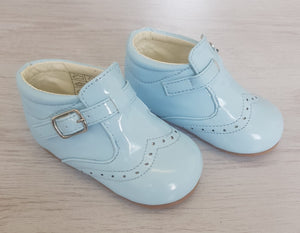 Blue patent shoes
