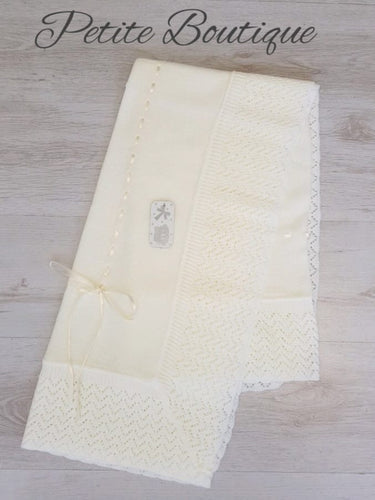 Spanish cream ribbon shawl