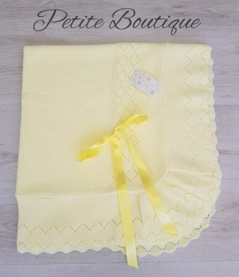 Spanish lemon ribbon bow shawl