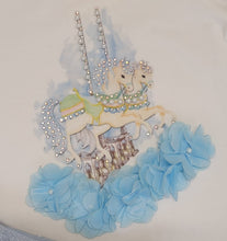 Load image into Gallery viewer, Caramelo carousel horse blue top &amp; skirt set