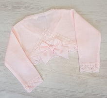 Load image into Gallery viewer, Spanish baby pink ribbon bolero