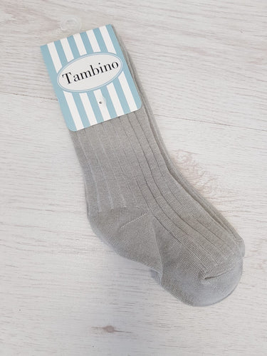 Grey knee high rib socks