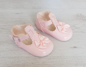 Pink T-bar soft sole shoes