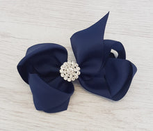 Load image into Gallery viewer, Navy blue hair bow