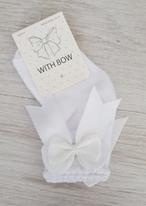 White ankle bow socks