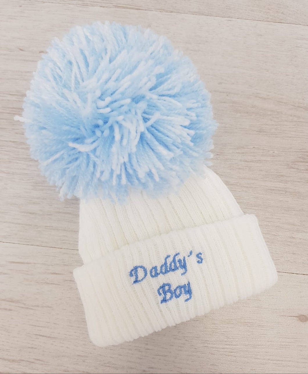 Daddy’s boy pompom hat