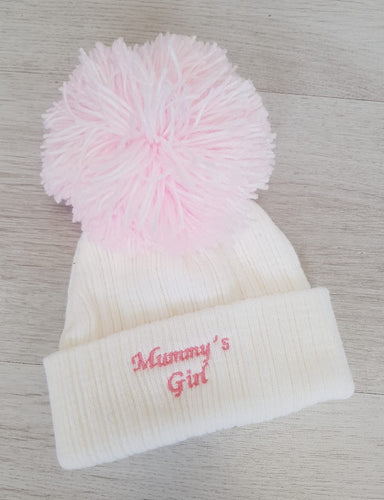 Mummy’s girl pompom hat