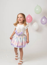 Load image into Gallery viewer, Caramelo lilac carousel horse top &amp; skirt set