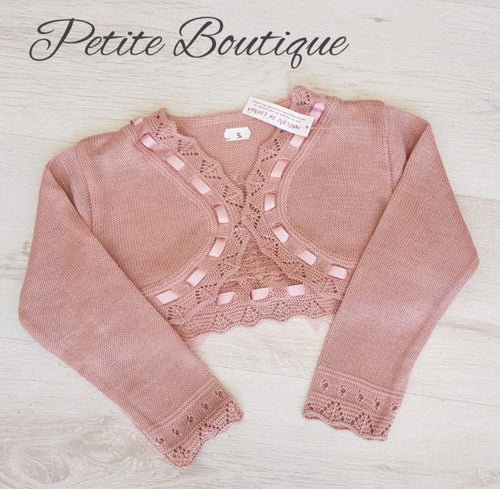 Spanish dusky pink ribbon bolero