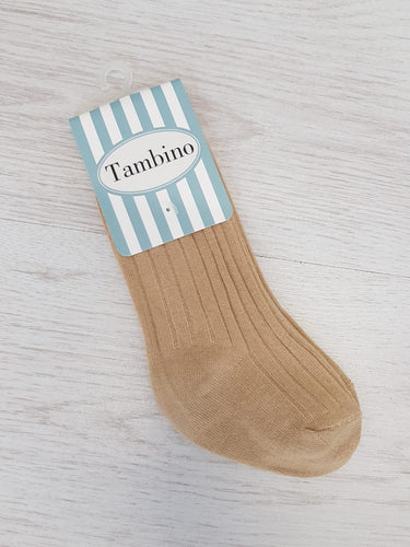 Camel knee high rib socks