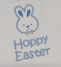 Load image into Gallery viewer, Blue hoppy Easter bib