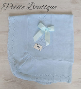 Spanish blue bow ribbon shawl