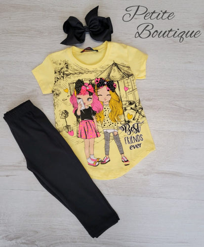 Lemon ‘best friends’ top & legging set